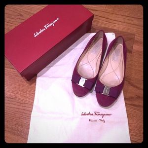Salvatore Ferragamo Authentic Suede Varina Flats